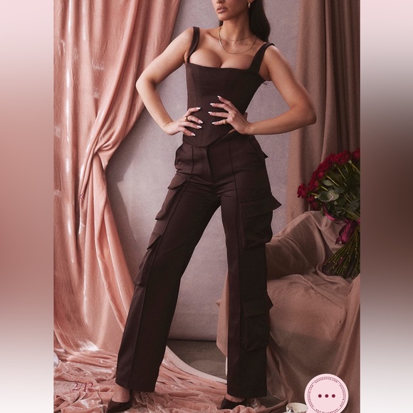 Host of cb Daria cargo chocolate trousers pants NWOT size S - Picture 7 of 13